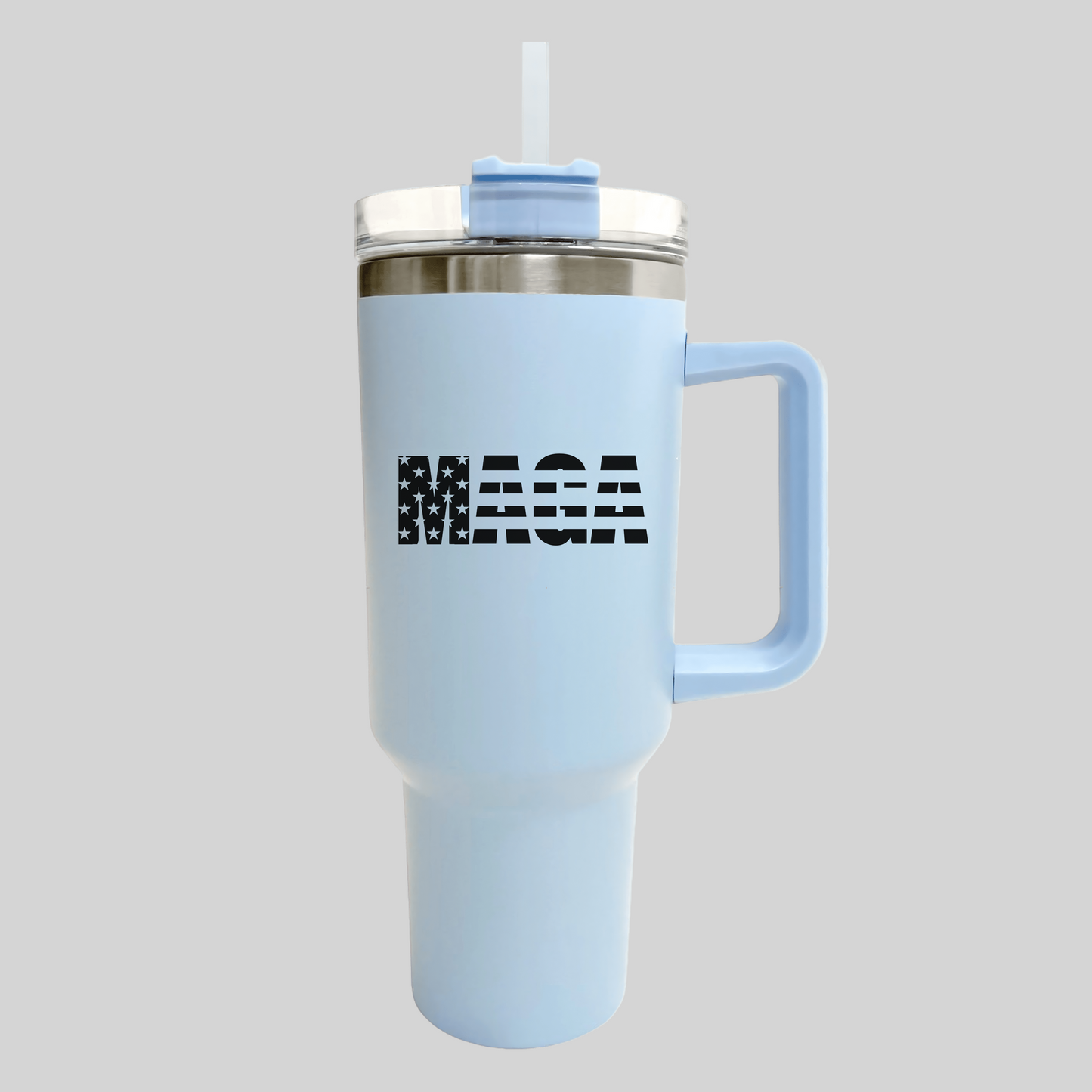 MAGA Stars & Stripes Black 40oz Tumbler with Straw