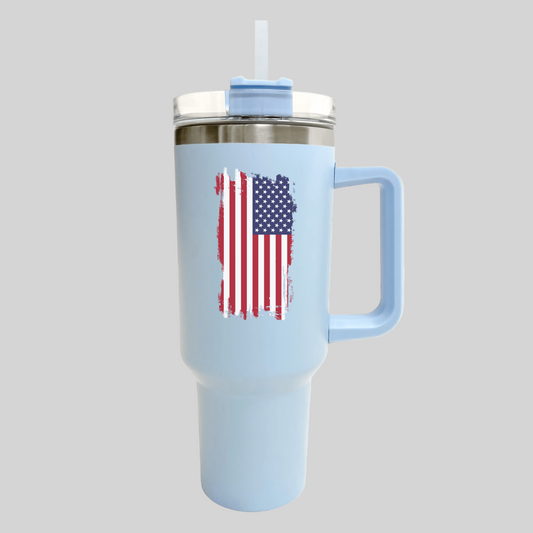 'Merica Flag 40oz Tumbler with Straw